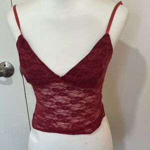 Edikted Burgundy Lace Camisole